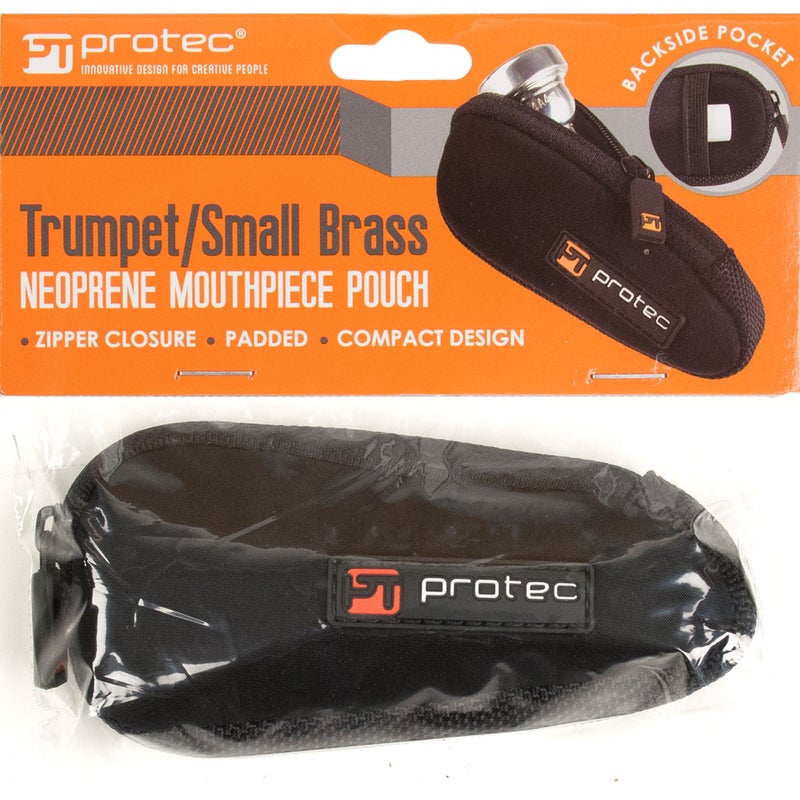 Pro-Tec Protec Trumpet/Small Brass Single Neoprene Mouthpiece Pouch with Zipper Closure - Black, Model N203 - Image 2